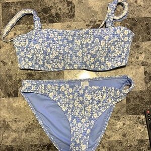 Floral Blue Bikini Set
